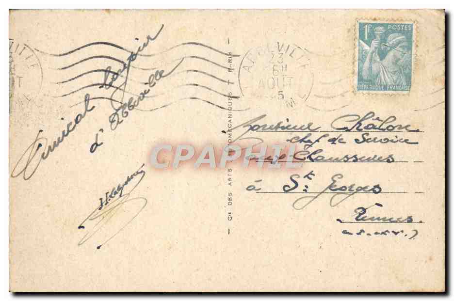 CPA Abbeville Place De I'Amiral Courbet — Back