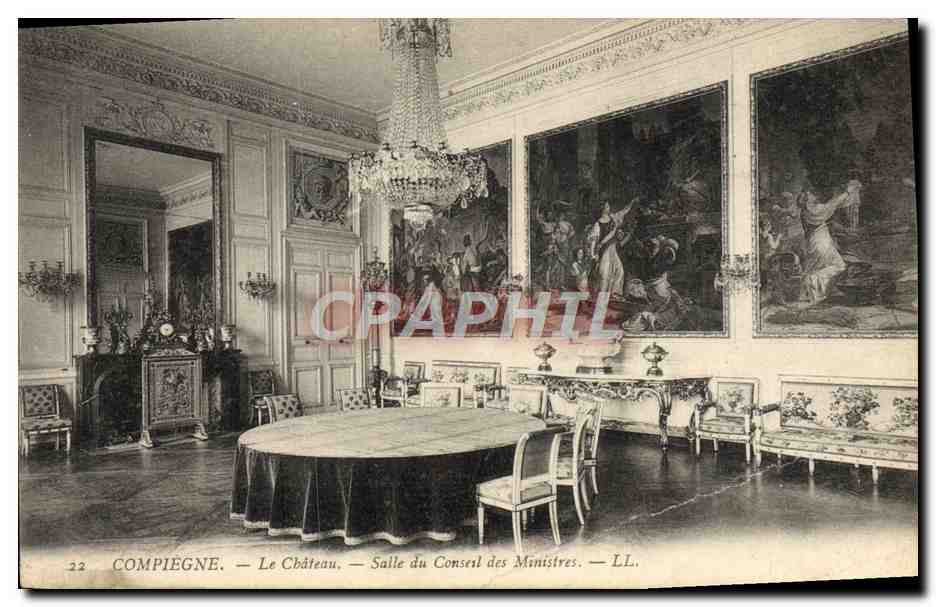 CPA Compiegne Le Chateau Salle Du Conseal Des Ministres