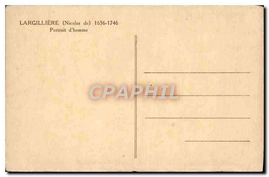 CPA Largilliere Portrait d'homme — Verso