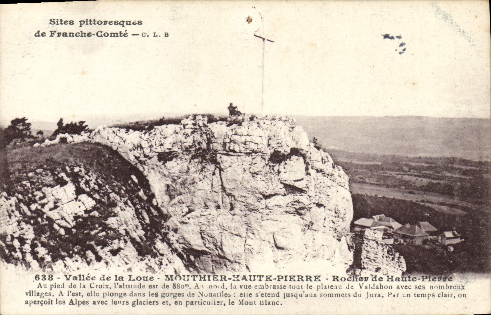 Vallée de la Loue - MOUTHIER-HAUT-PIERRE - Rocher de Haute-Pierre — Sites pittoresques de Franche-Comté — C. L. B. n°638