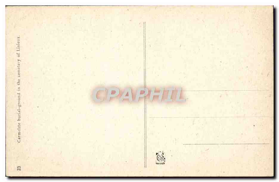 CPA Enclos Des Carmelites Au Cimetiere De Lisieux — Rückseite