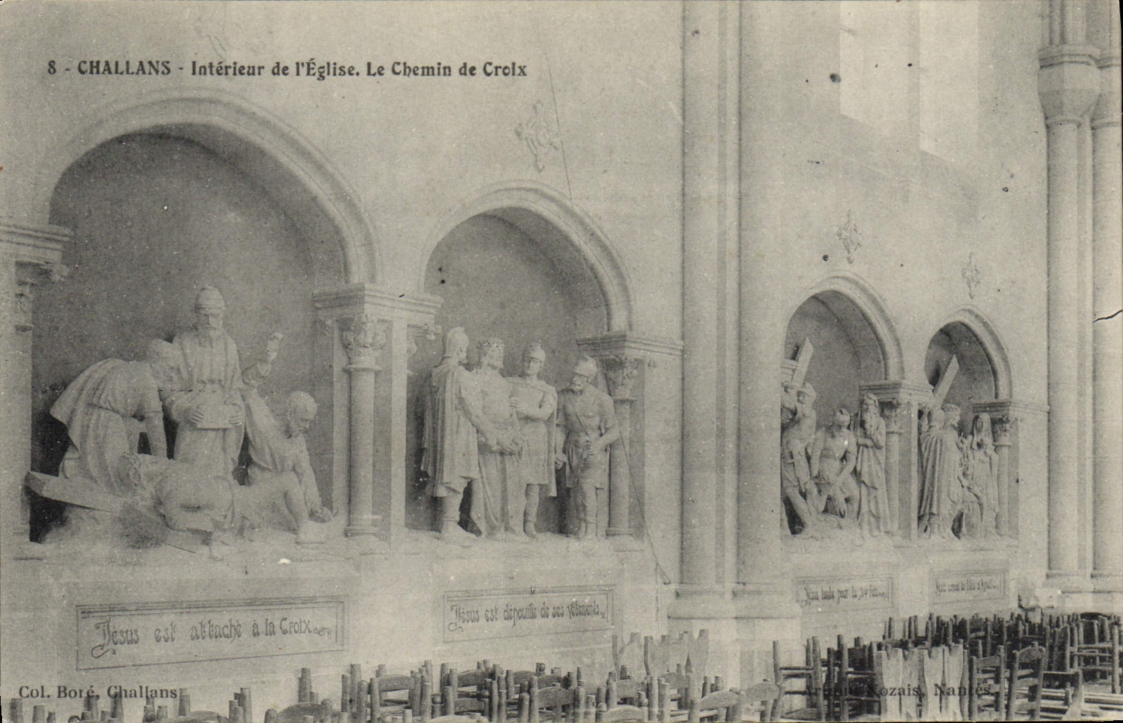 CPA Challans Laterieur De I'Eglise Le Chemin De Croix
