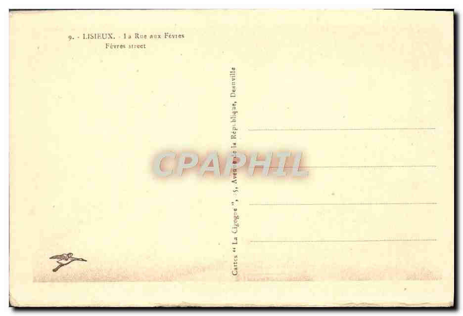 CPA Lisieux La Rue Aux Fevres — Verso