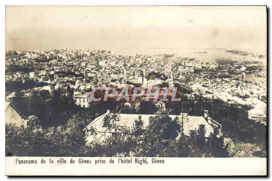 CPA Panorama De La Ville De Genes Prise De I'Hotel Righi Genes
