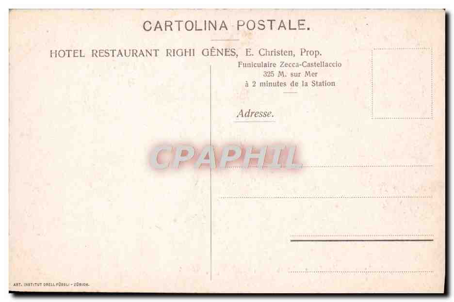 CPA Panorama De La Ville De Genes Prise De I'Hotel Righi Genes — Verso
