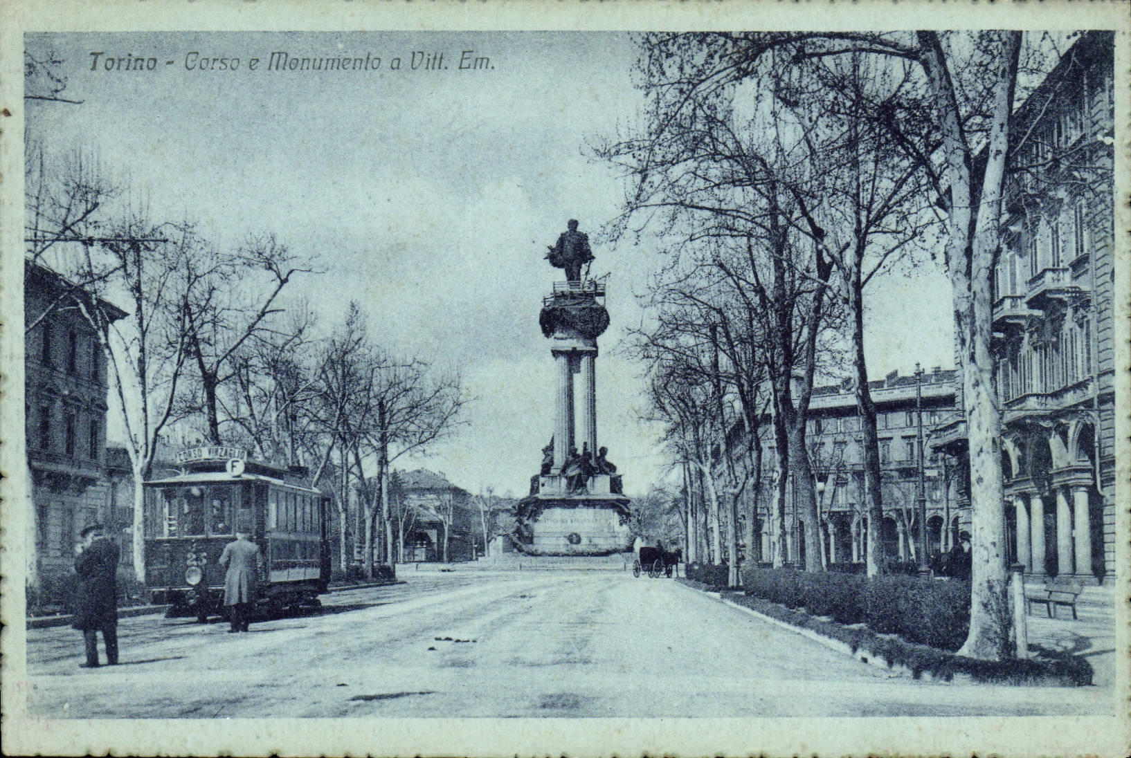 CPA Torino Corso e monumento a Vitt Em Tramway
