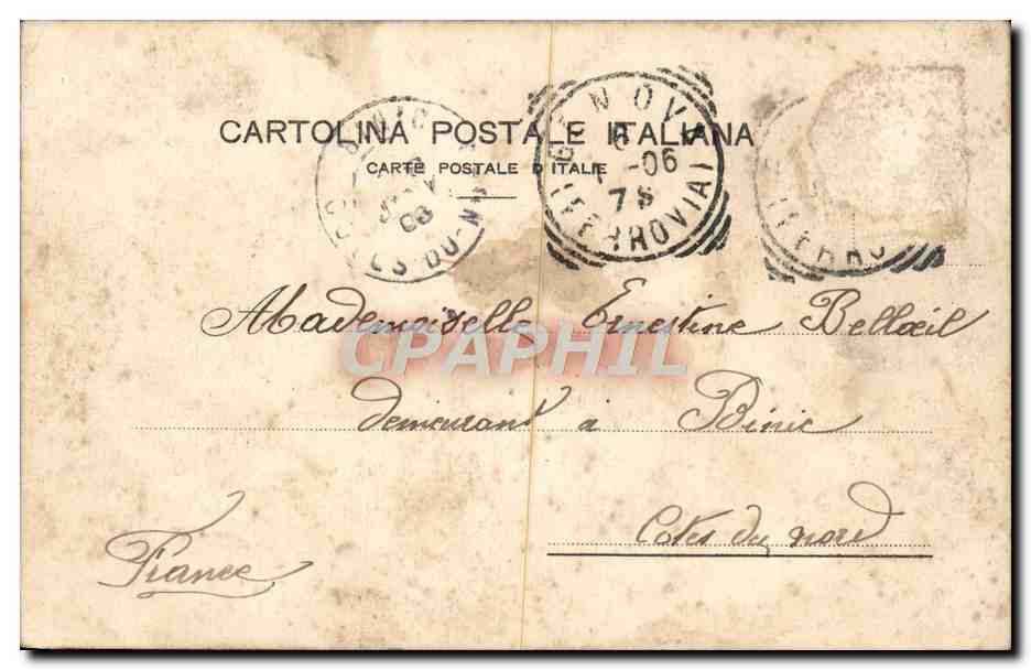 CPA Palazzo San Giorgio e Piazza Caricamento Genova  — Verso