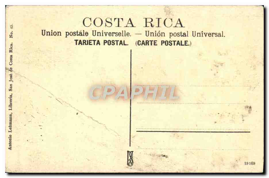 CPA Erupcion Del Poas Costa Rica Volcan — Rückseite