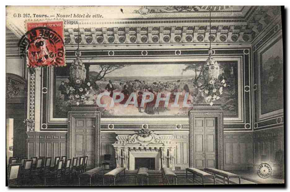 CPA Tours Nouvel Hotel De Ville