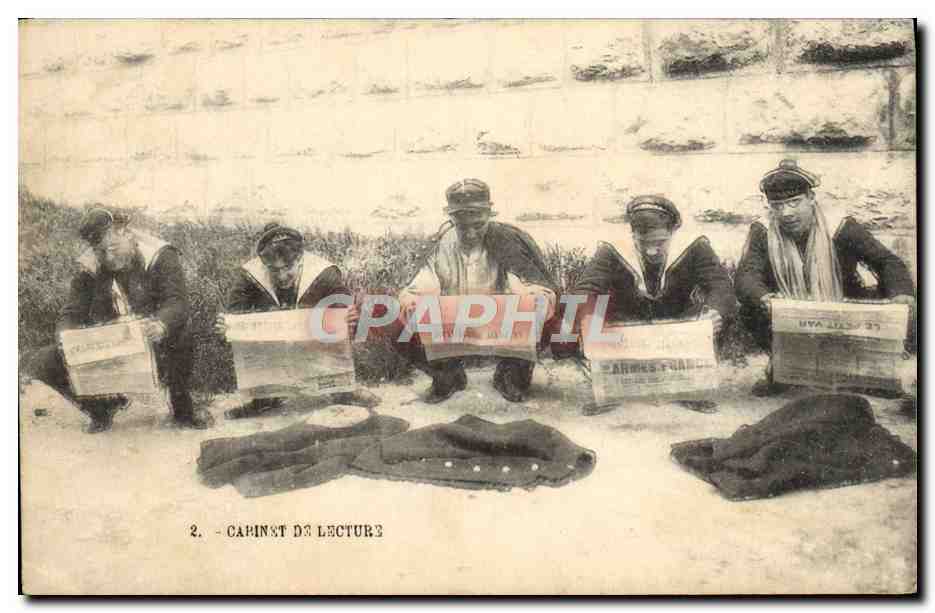 CPA Bateau Marins Cabinet de lecture 