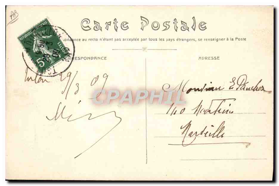 CPA Bateau Marins Un suspect — Verso