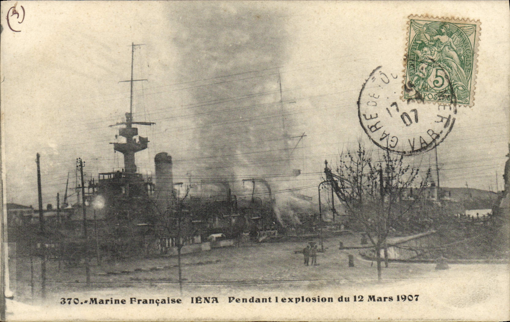 Bateau de guerre français IÉNA — explosion du 12 mars 1907 — éditeur non identifié, n° 370