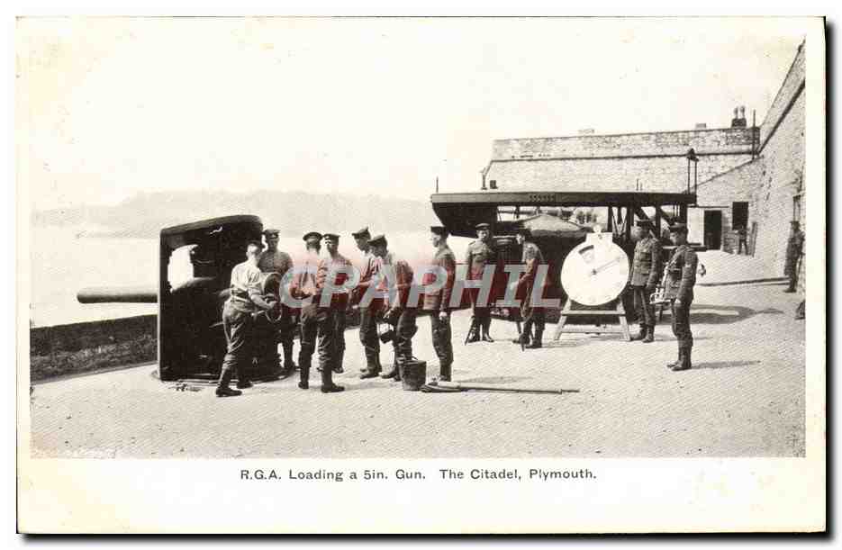 R.G.A. Loading a 5in. Gun — The Citadel, Plymouth.