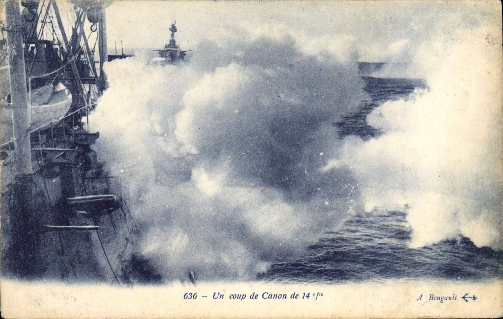 CPA Bateau Un coup de canon de 14mm