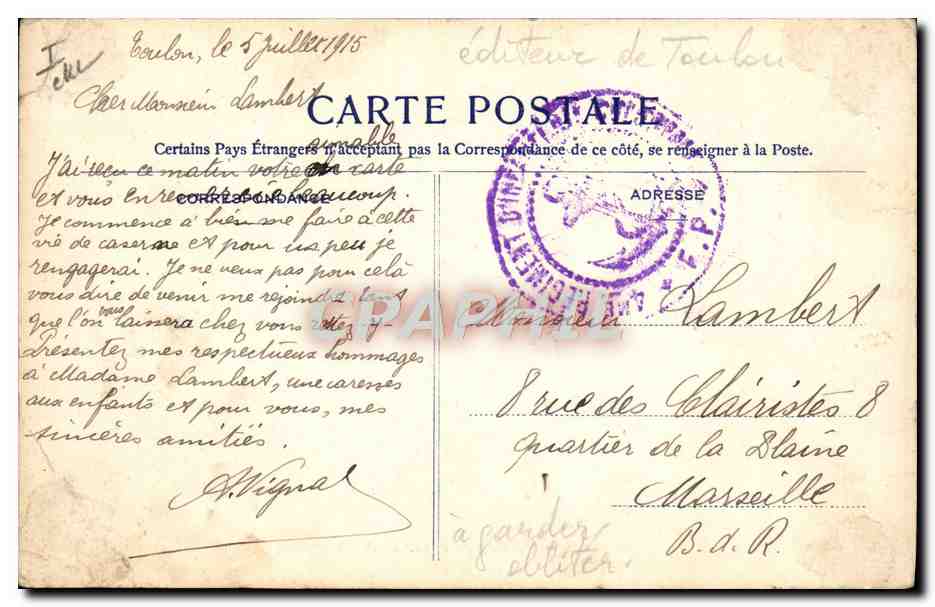 CPA Bateau Un coup de canon de 14mm — Verso
