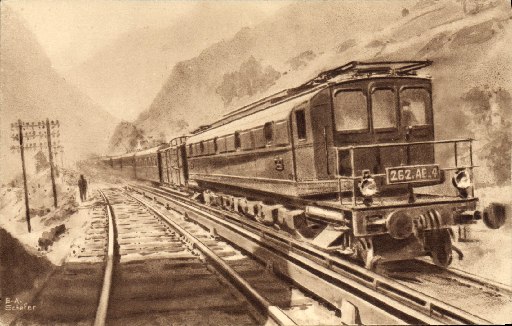 CPA Train Traction electrique sur le PLM Ligne Cudoz Modane 