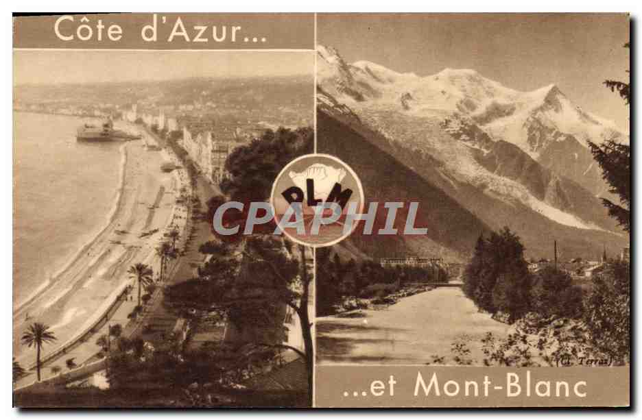 CPA Train PLM et le Mont Blanc 
