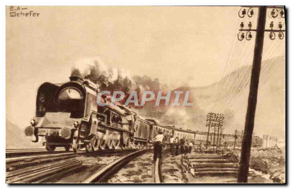 CPA Train Traction a vapeur 1935