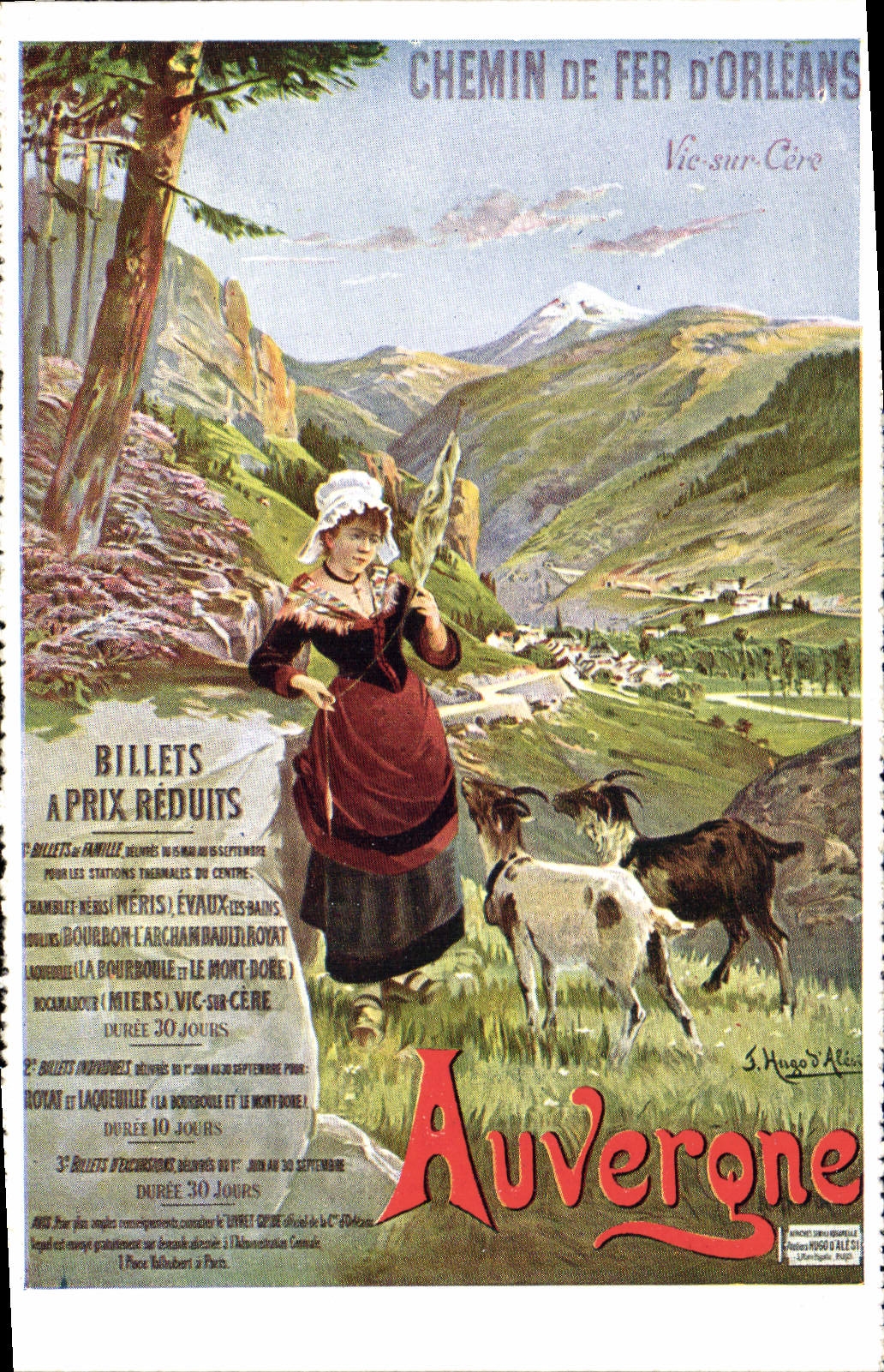 CPA Train Chemin de fer d'Orleans Auvergne Chevre Folklore 