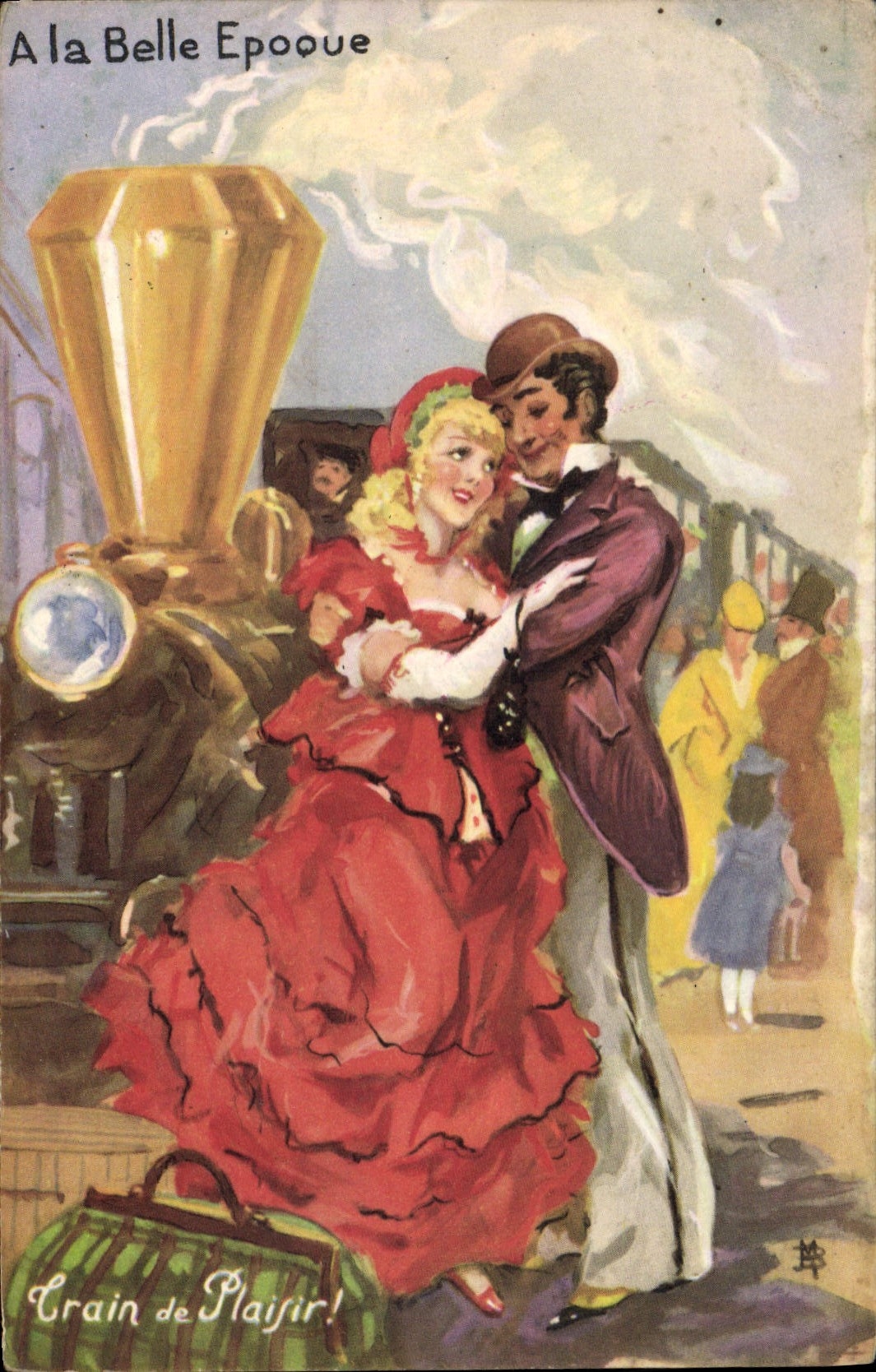 CPA Train Femme A la belle Epoque 