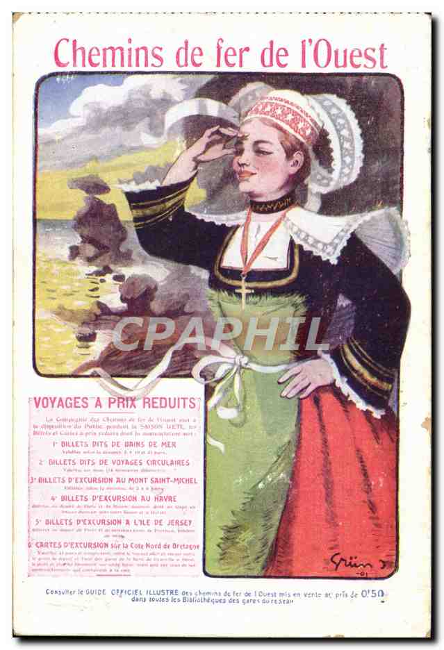 CPA Train Chemins de fer de l'OuestFolklore
