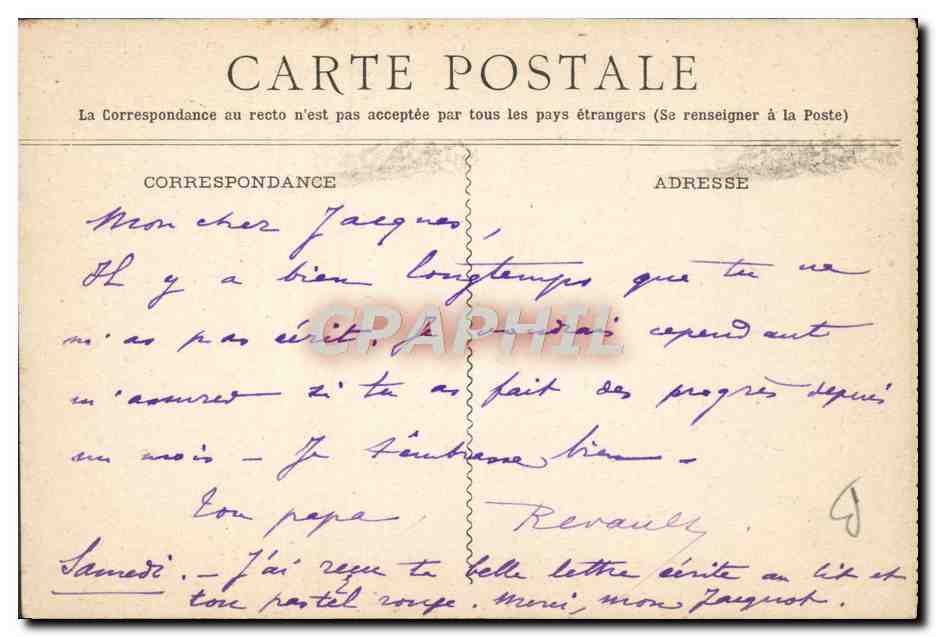 CPA Train Chemins de fer de l'OuestFolklore — Rückseite