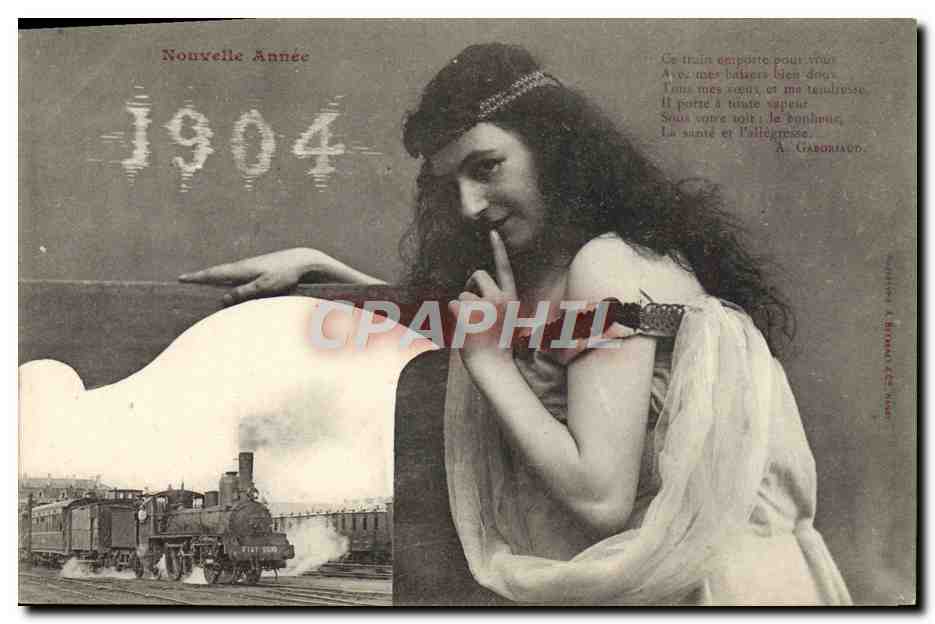 CPA Train Femme Annee 1904