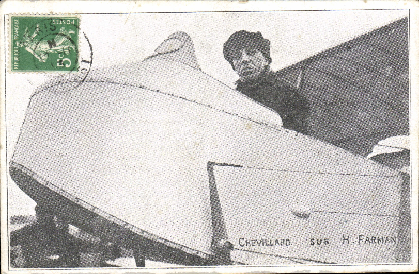 CPA Avion Aviation Chevillard sur H Farman 