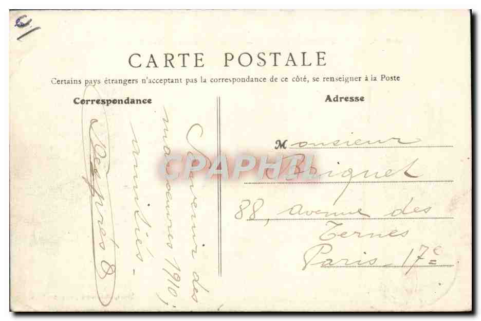 CPA Avion Aviation Manoeuvres de Picardie en 1910 Champ d'aviation Les hangars d'aeroplanes Automobile — Rückseite