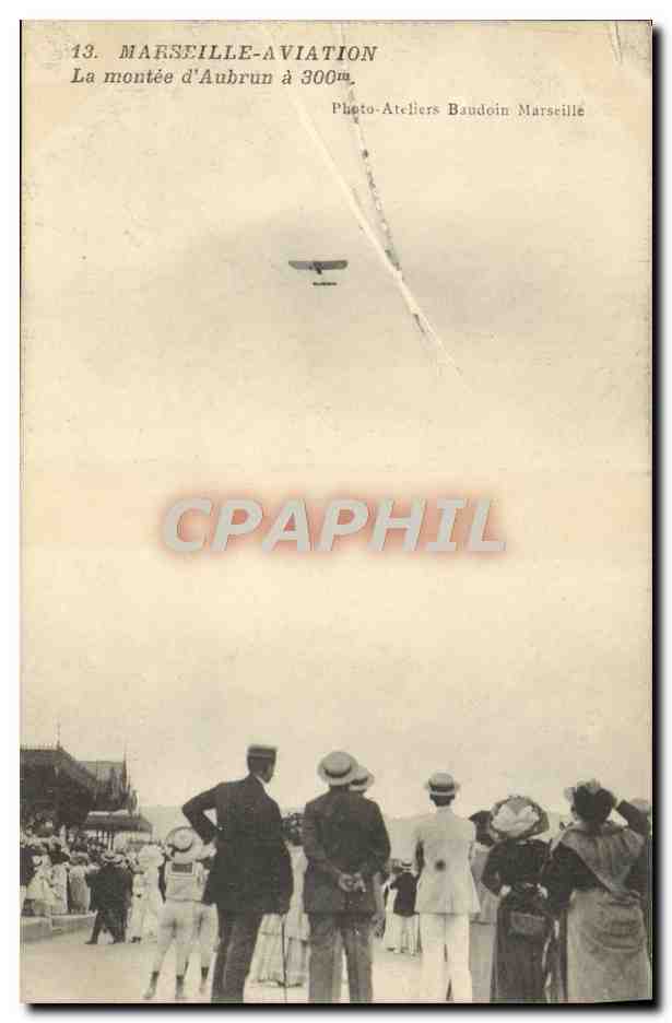 CPA Avion Aviation Marseille Aviation La montee d'Aubrun
