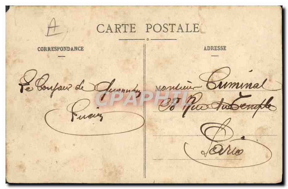CPA Avion Aviation Escadrille aerienne d'Epinal Biplan Farman Quennehen  — Verso
