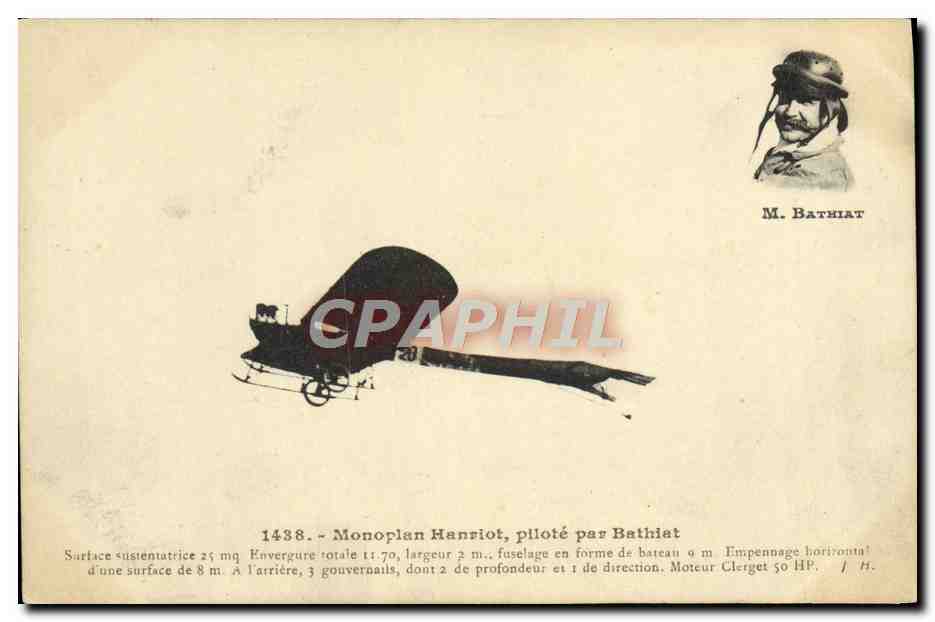 CPA Avion Aviation Monoplan Henriot par Bathiat 
