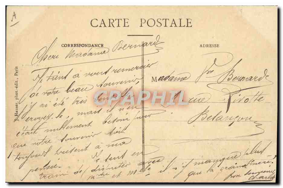 CPA Avion Aviation Monoplan Henriot par Bathiat  — Rückseite