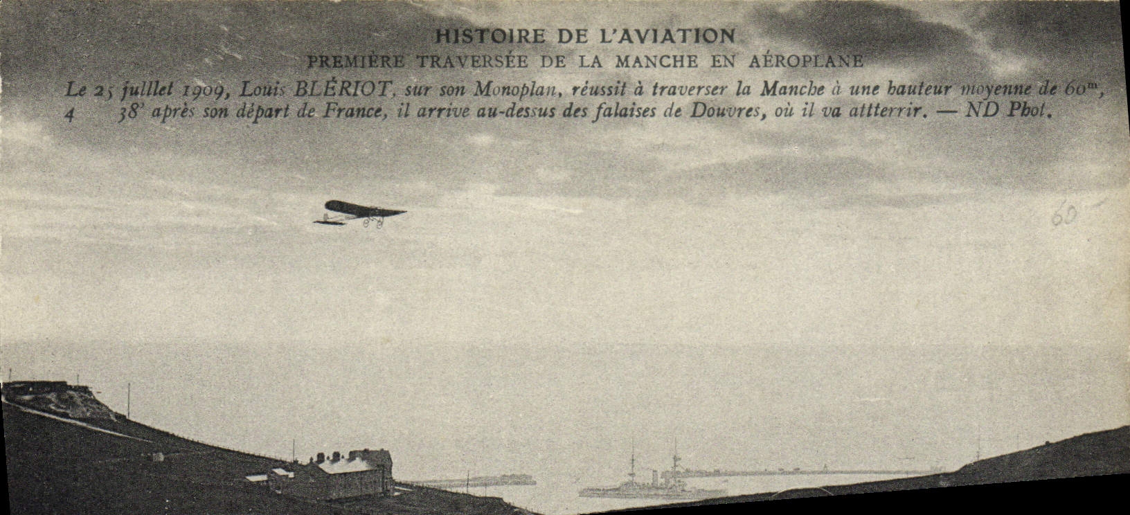 CPA Avion Aviation Premiere traversee de la Manche en aeroplane Louis Bleriot 