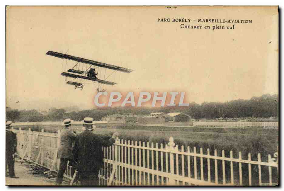 CPA Avion Aviation Parc Borely Marseille Aviation Cheuret en plein vol 