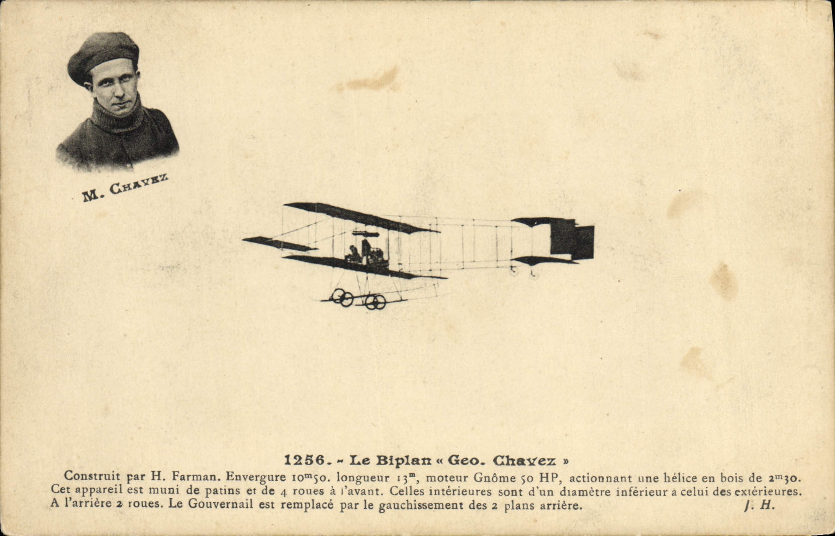 CPA Avion Aviation le biplan Geo Chavez