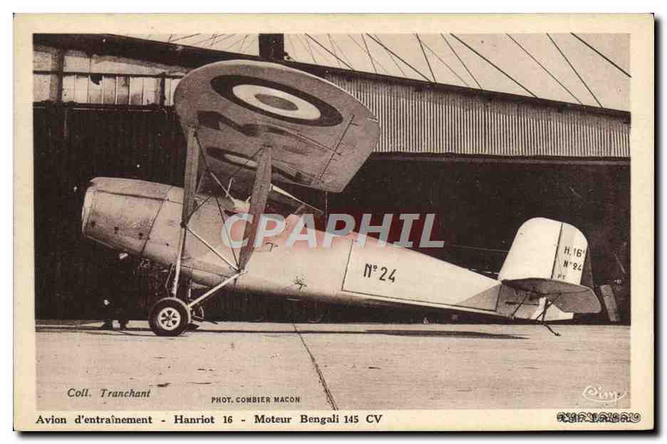 CPA Avion Aviation Avion d'entrainement Hanriot 16 moteur Bengali 145 CV