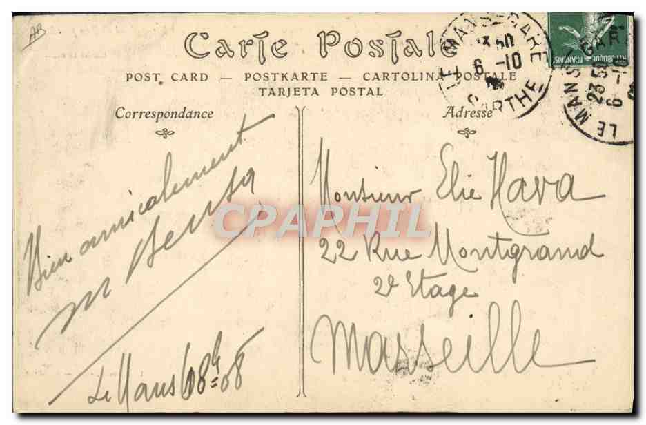 CPA Avion Aviation Aeroplane de l'aviateur Wright pendant le vol plane  — Verso