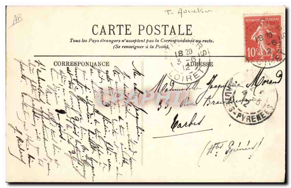 CPA Avion Aviation Aeroplane Wilbur Wright  — Verso