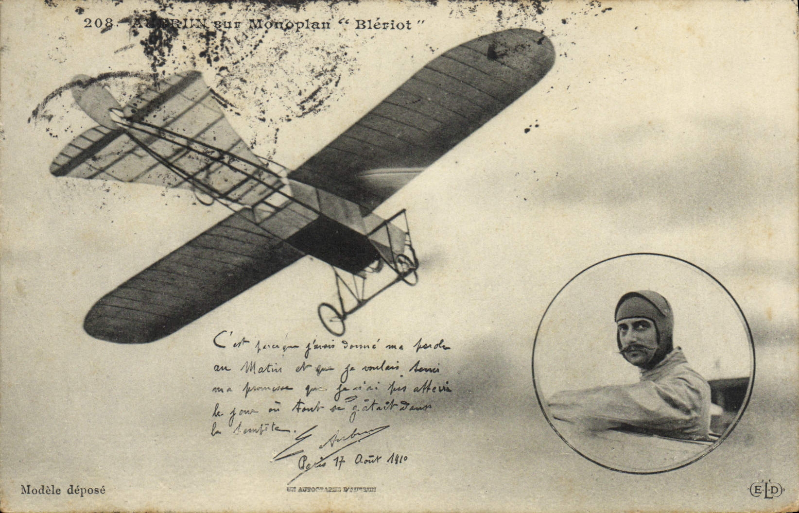 CPA Avion Aviation Monoplan Bleriot 