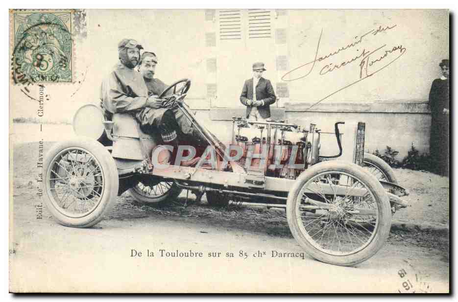 CPA Automobile De la Touloubre sur sa 85 chevaux Darracq