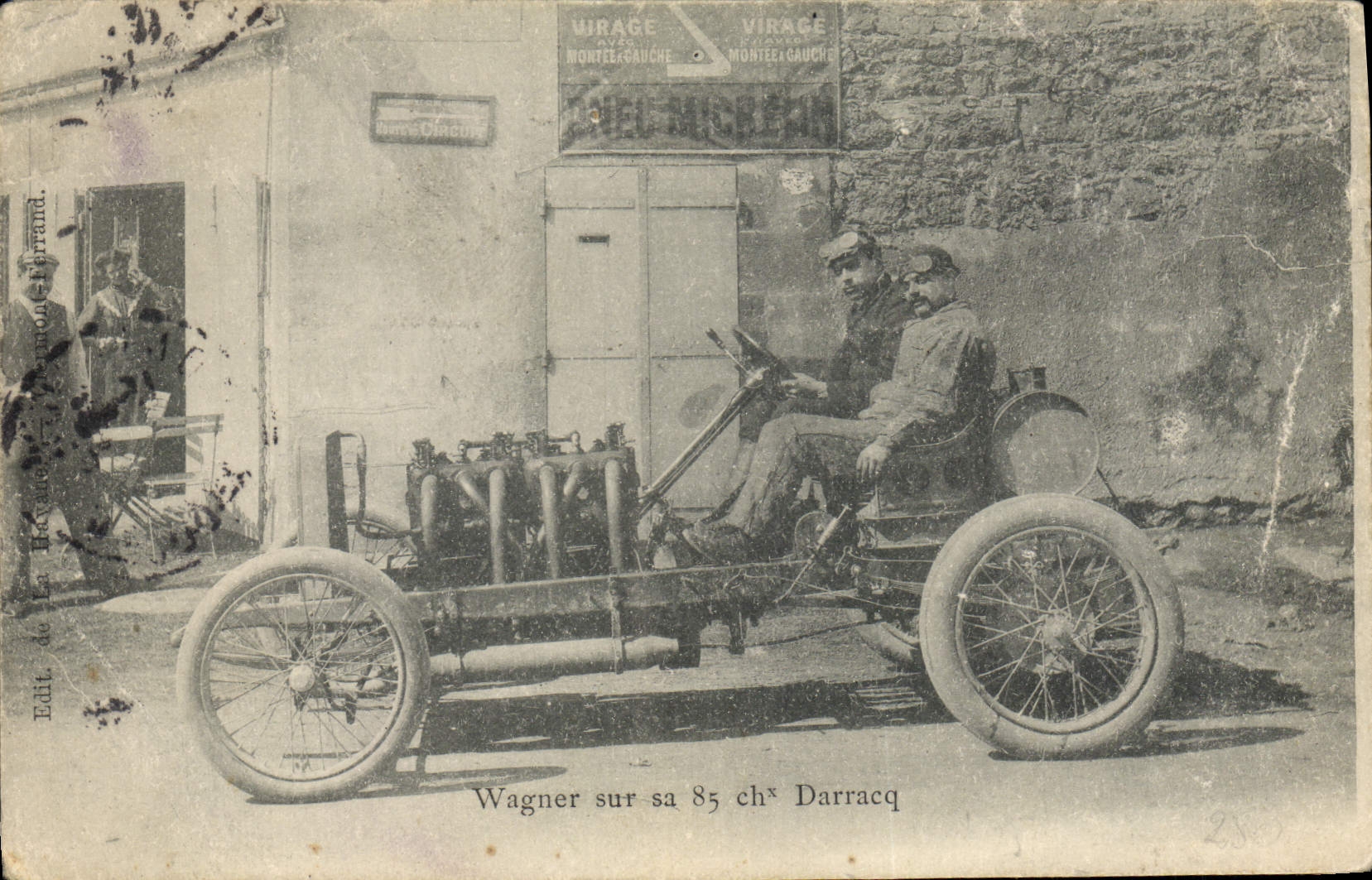 CPA Automobile Wagner sur sa 85 chevaux Darracq