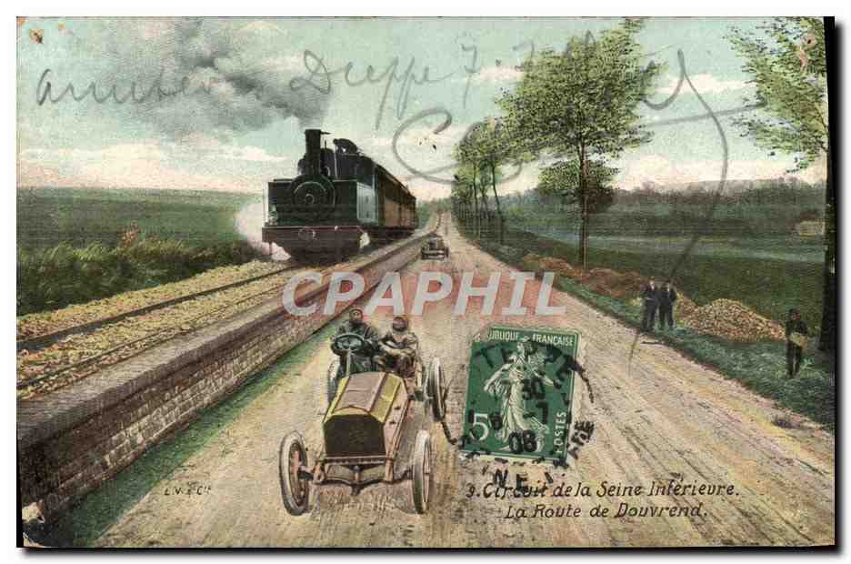 CPA Automobile Circuit de la Seine inferieure La route de Douvrend 