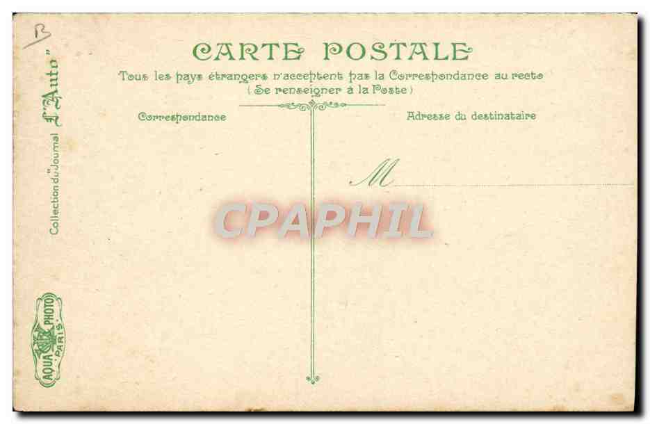 CPA Automobile Circuit de la Seine Inferieure La route de la fourche de Dieppe  — Verso