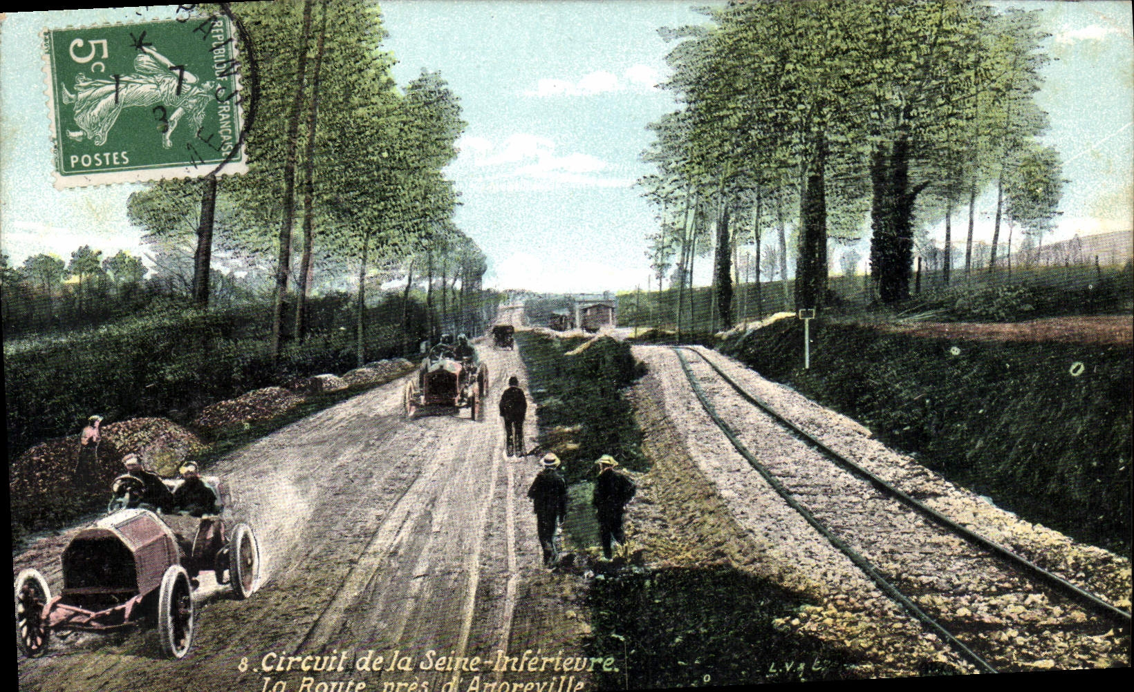 CPA Automobile Circuit de la Seine Inferieure La route pres d'Angreville 