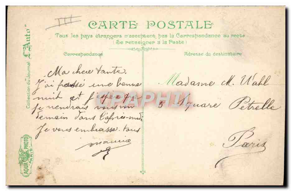 CPA Automobile Circuit de la Seine Inferieure Traversee de Fresnay Folny — Verso
