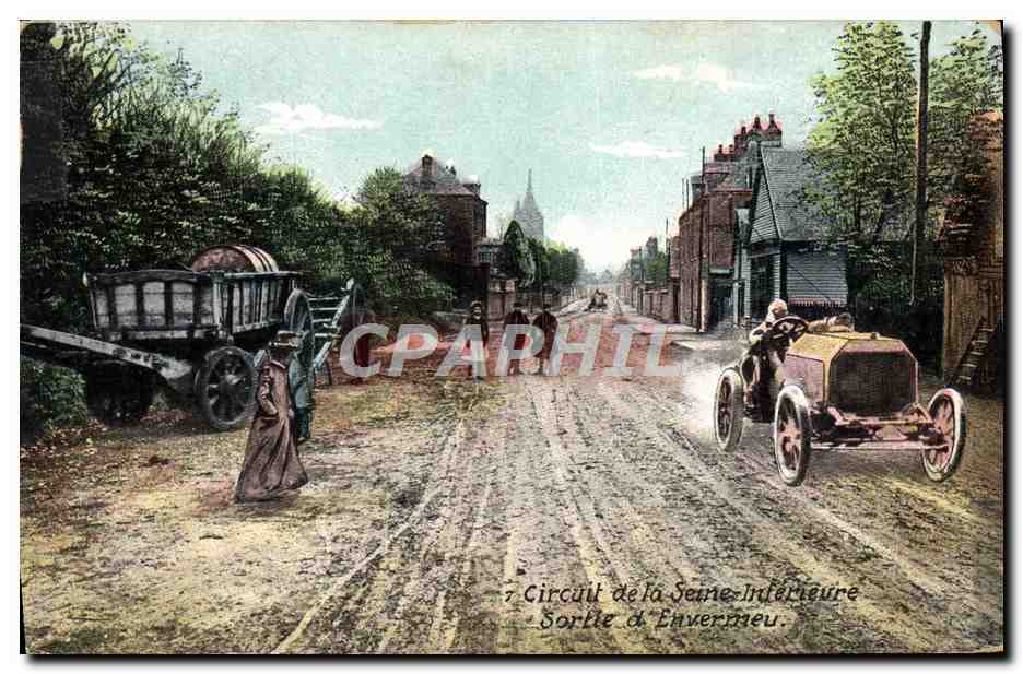 CPA Automobile Circuit de la Seine Inferieure Sortie d'Envermeu