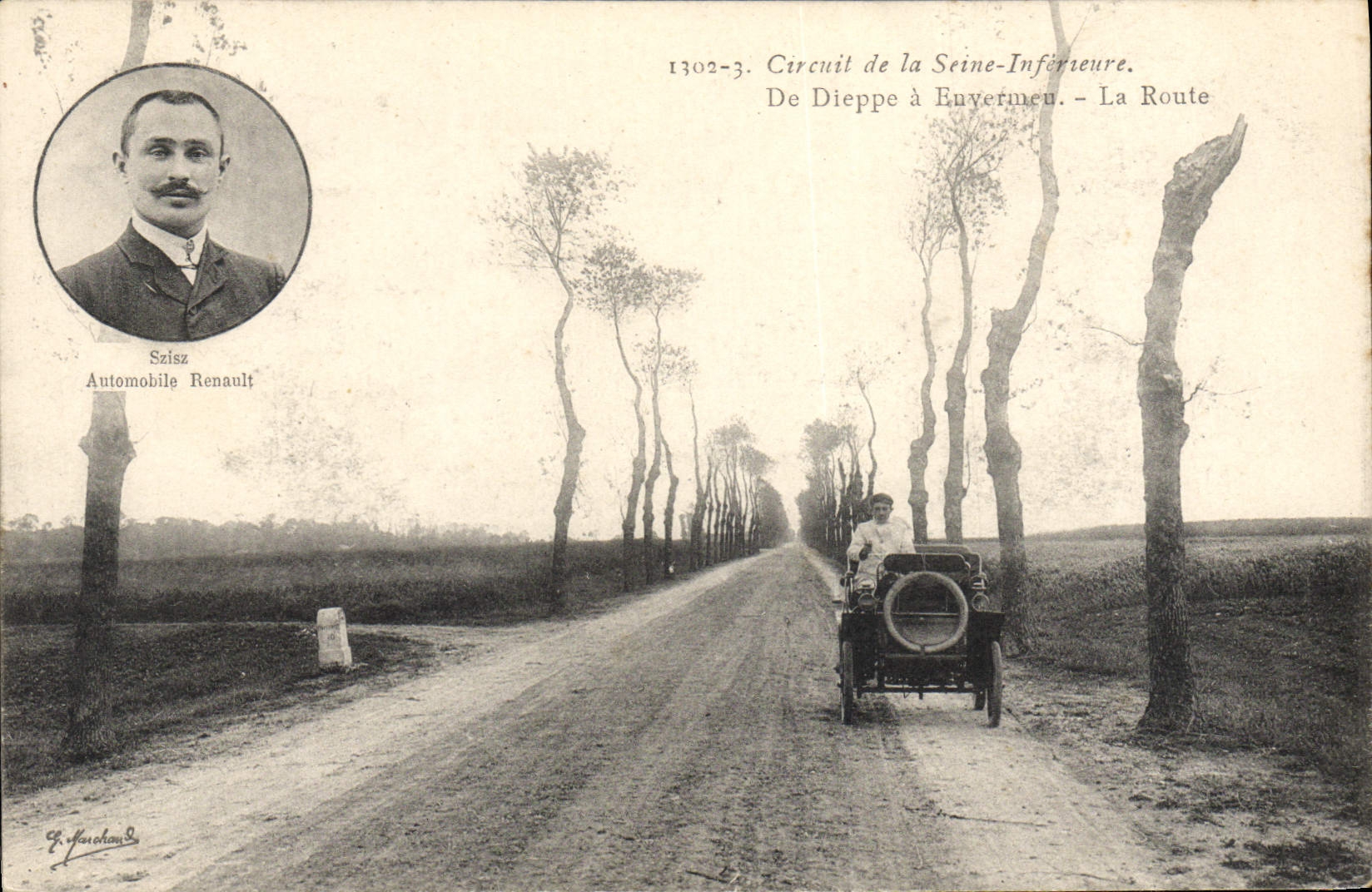 CPA Automobile Circuit de la Seine Inferieure De Dieppe a Euvermeu la route 