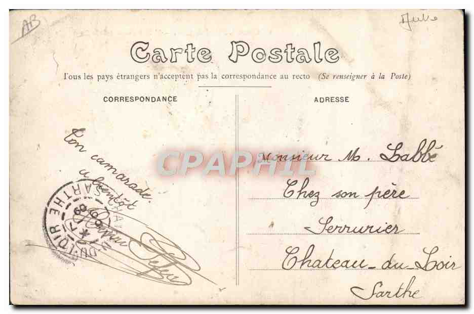 CPA Automobile Circuit d'Anjou L'S a l'entree de la Cornouaille  — Verso
