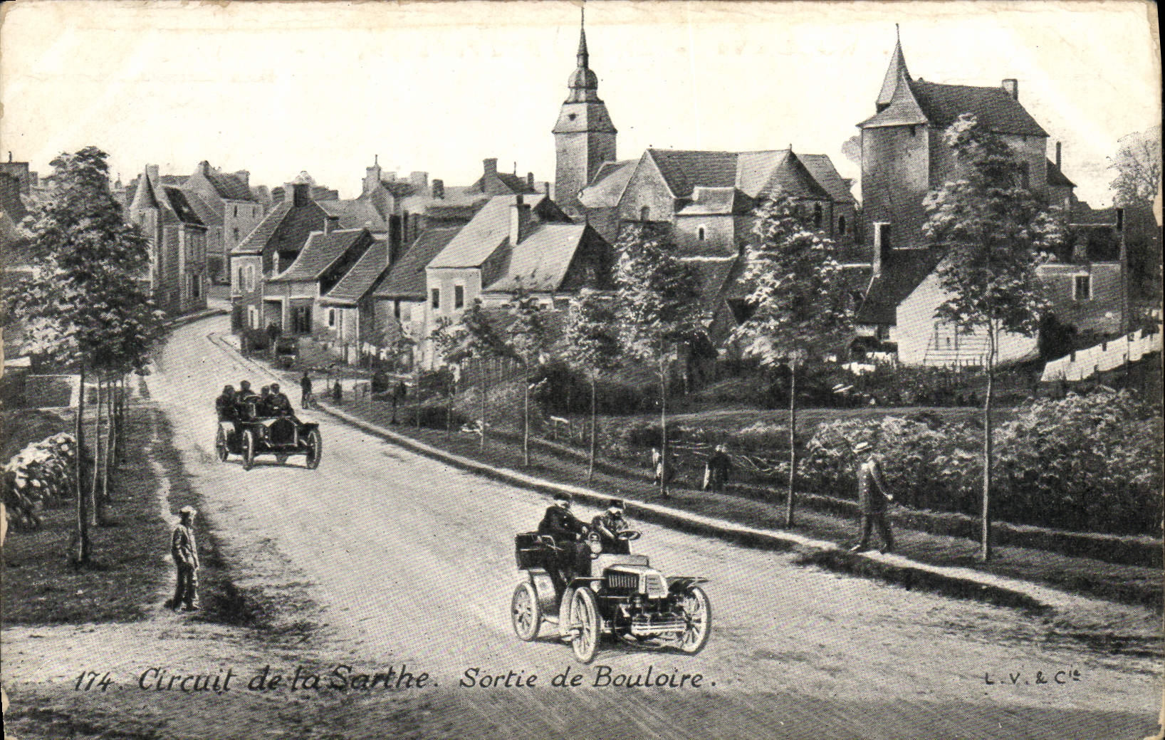 CPA Automobile Circuit de la Sarthe Sortie de Bouloire 